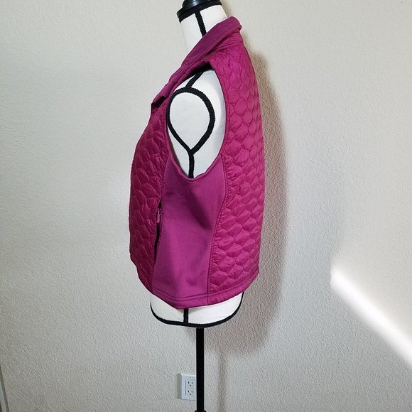 L.L. Bean Puffer Vest Small Pink Purple Quilted Jacket Sleeveless Full Zip Women - Picture 2 of 8